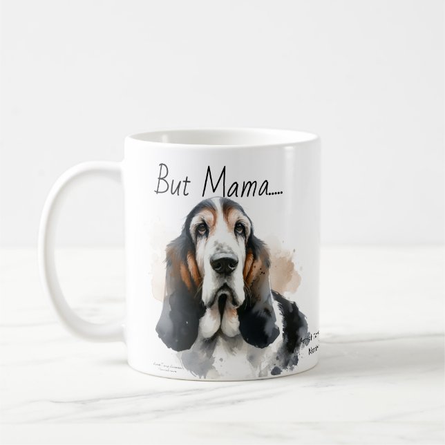 Mug Brouilles mignonnes et Basset noir (Gauche)