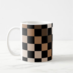 Mug Brown À damiers noir En vichy Motif