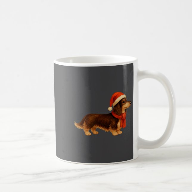 Mug Brown And Tan Christmas Dachshund Santa Hat  (Droite)