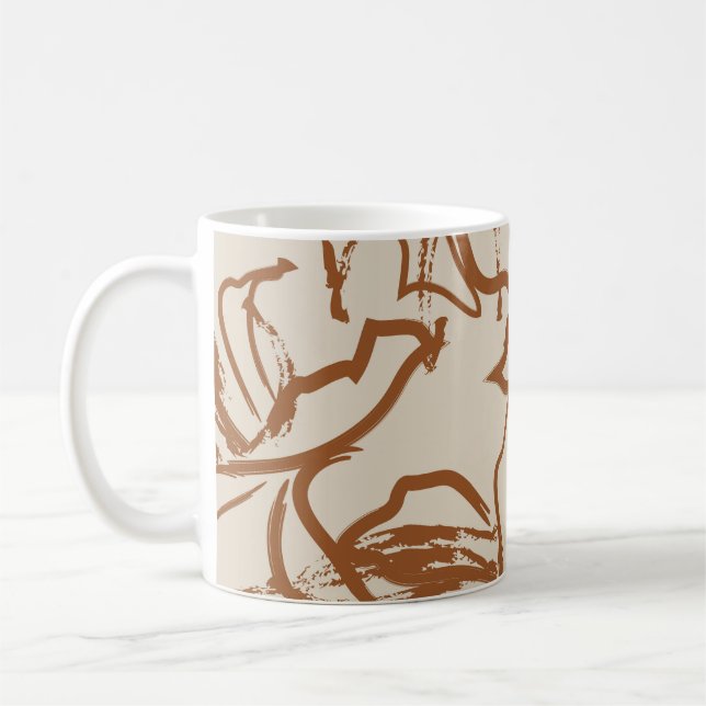 Mug Brown brosse florale brokies sans couture motif ba (Gauche)