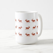 Brown Deer Walking Festive Motif