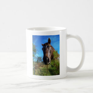 Mug Brown et crème Couleur Cheval bleu ciel