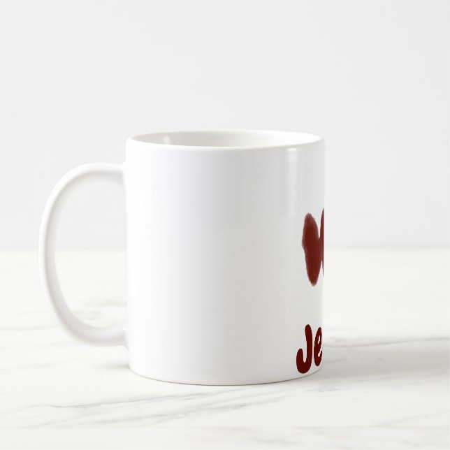 Mug Brown Halloween effrayant visage chute ajouter nom (Gauche)