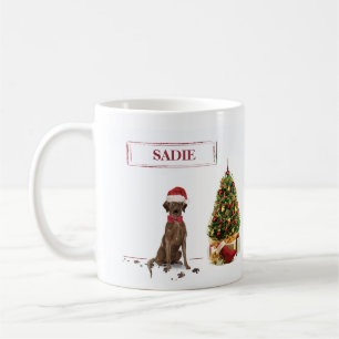 Mug Brown Labrador Retriever Funny Christmas Dog Tree