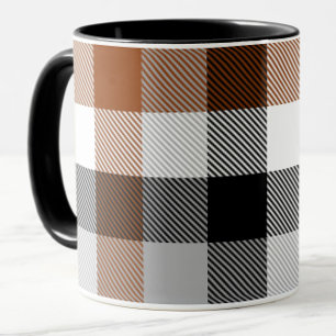Mug Brown noir blanc Twill En vichy design