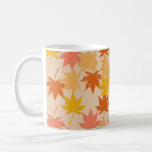 Mug Brown Orange Automne Floral Feuille Y2K Motif