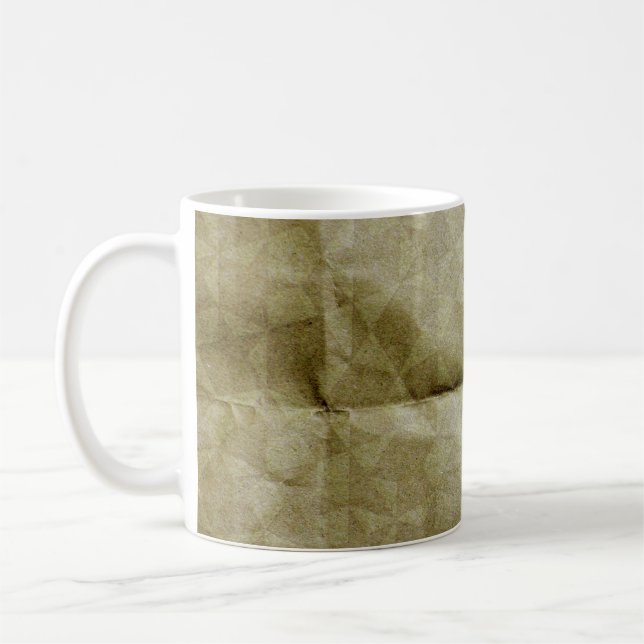 Mug Brown paper wrinkle. Crease the paper. Background  (Gauche)
