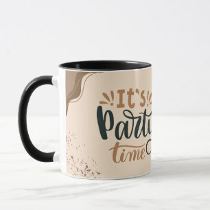 Mug Brown Simple C'est l'heure de la fête