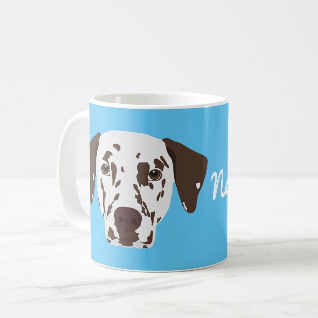 Mug Brown tache de café de chien dalmate (Devant gauche)