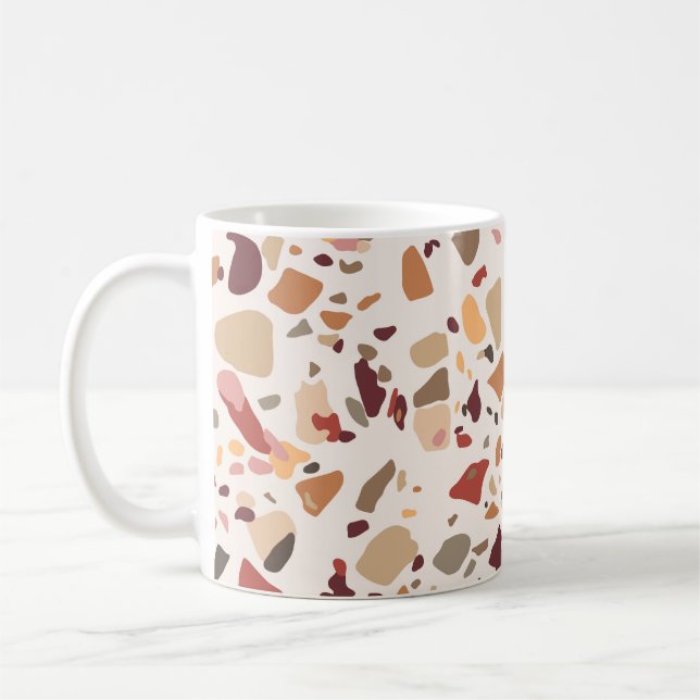 Mug Brown terrazzo : vintage, motif à la mode. (Gauche)