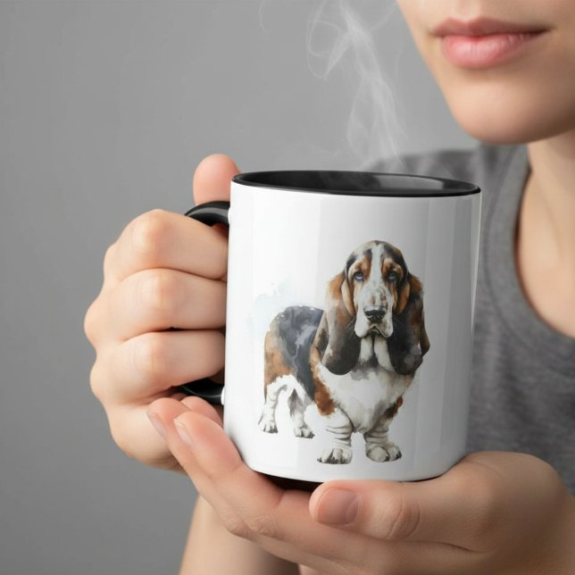 Mug Browns modernes / Black Basset Hound Personnaliser (Créateur téléchargé)
