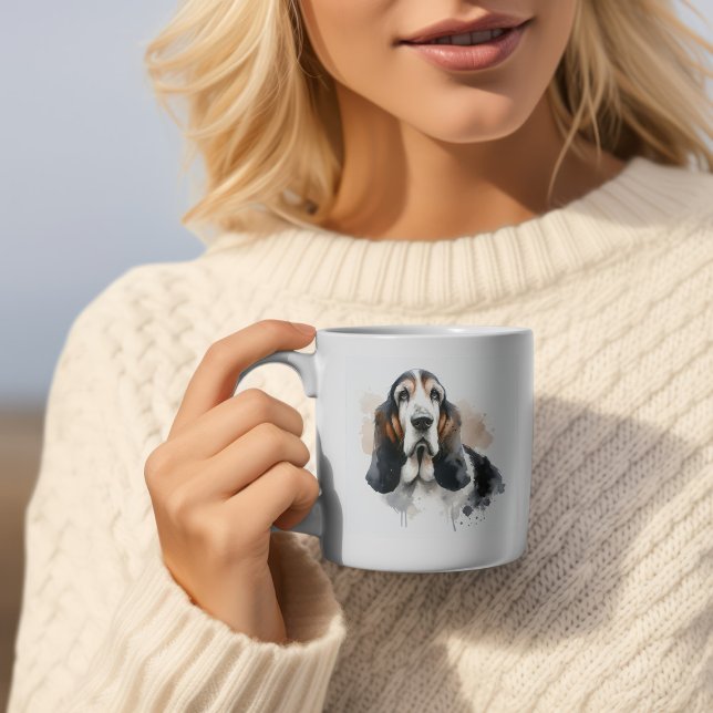 Mug Browns modernes / Black Basset Hound Personnaliser (Créateur téléchargé)