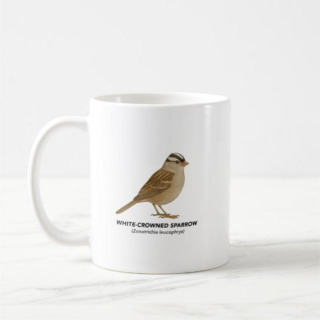 Mug Bruant à couronne blanche - Oiseaux de Californie (Gauche)