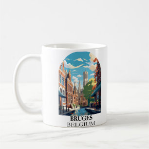 Mug Bruges Belgique Illustration de voyage