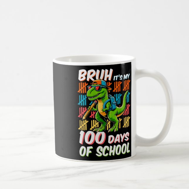 Mug Bruh 100 Jours D'Enfants Scolaires Dinosaure 100èm (Droite)