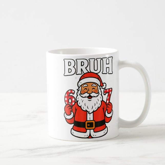 Mug Bruh 67 Six Seven 6 7 Meme Christmas Santa Pajamas (Droite)