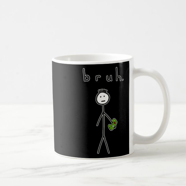 Mug Bruh Bro Brah Cute Stick Figure Pour Jeu Vidéo Gam (Droite)