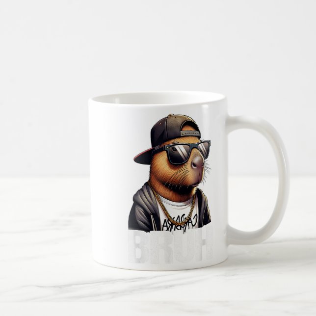 Mug Bruh Capybara Sungles Garçons Hommes Funny Capybar (Droite)