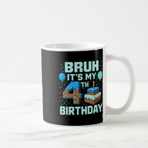 Mug Bruh C'est mon jeu d'anniversaire 4 ans Pixel Boy 