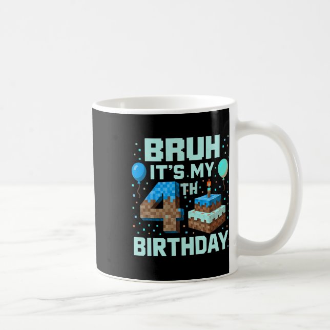 Mug Bruh C'est mon jeu d'anniversaire 4 ans Pixel Boy  (Droite)