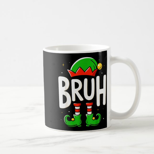 Mug Bruh Christmas Elf Pajamas For Mens Kids Teen Boys (Droite)