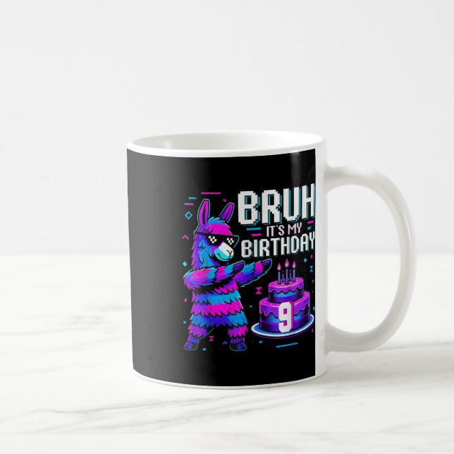 Mug Bruh Dabbing C'est Mon Anniversaire De 9 Ans Llama (Droite)
