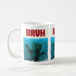 Mug BRUH Drôle Chat Grumpy sous-marin Kitty Chat Amate