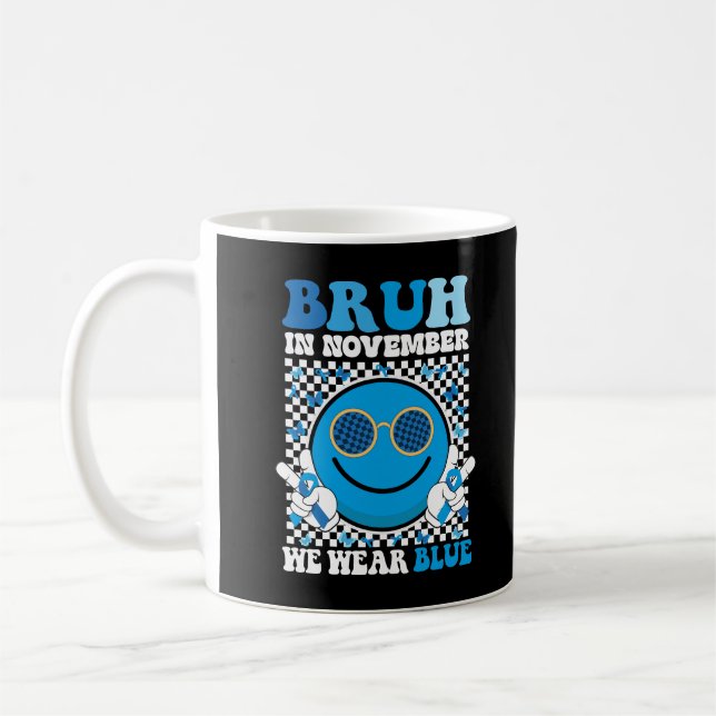Mug Bruh En Novembre Nous Portons Blue Diabetes Sensib (Gauche)