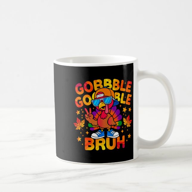 Mug Bruh Funny Thanksgiving Turkey Gobble Outfit Boys  (Droite)