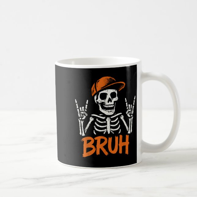 Mug Bruh Punk Rock Squelette Cool Rocker Halloween Hom (Droite)
