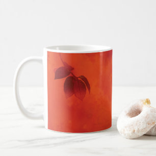 Mug Brûlé Orange Persimmon Feuilles Abtract Automne