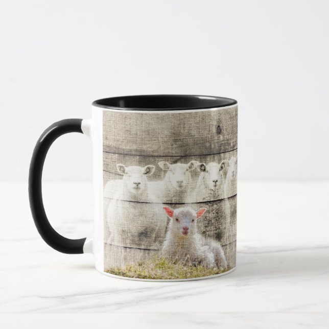 Mug Brûlure d'agneau de bébé à mouton rustique (Gauche)