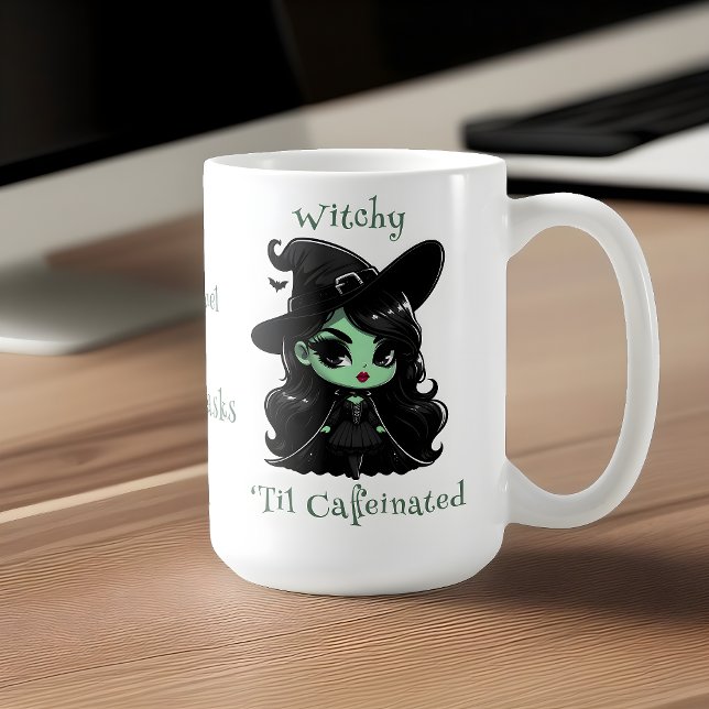 Mug Brûlure de cuisine : Sips sassy pour la magie quot (Witchy mug for the office or home right side view)