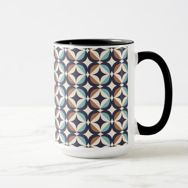 Mug Brun moderne de la moitié du siècle et motif (Droite)
