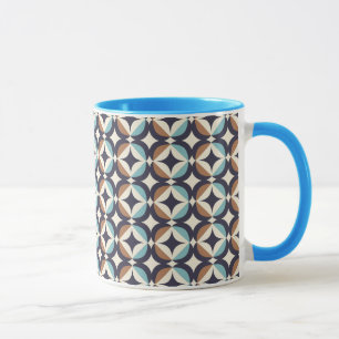 Mug Brun moderne de la moitié du siècle et motif