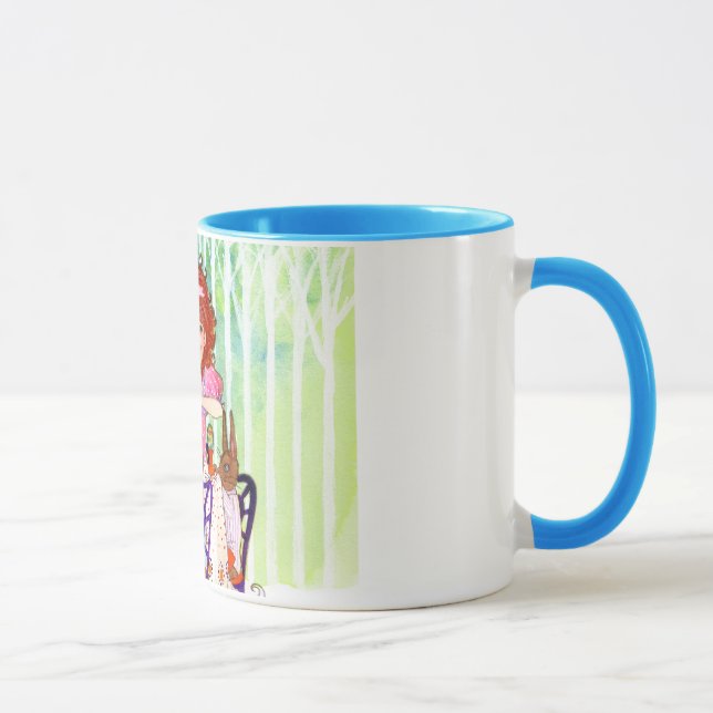Mug Brunch de lapins de Pâques avec la petite fille (Droite)
