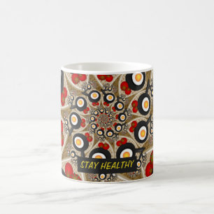 Mug Brunch Fractal Art Drôle Nourriture, Tomates, Oeuf