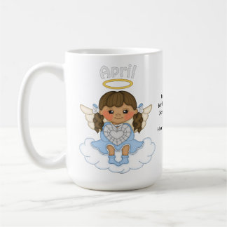 Mug Brune d'ange de pierre porte-bonheur d'avril