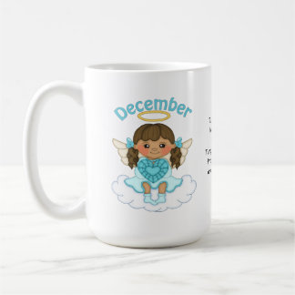 Mug Brune d'ange de pierre porte-bonheur de décembre