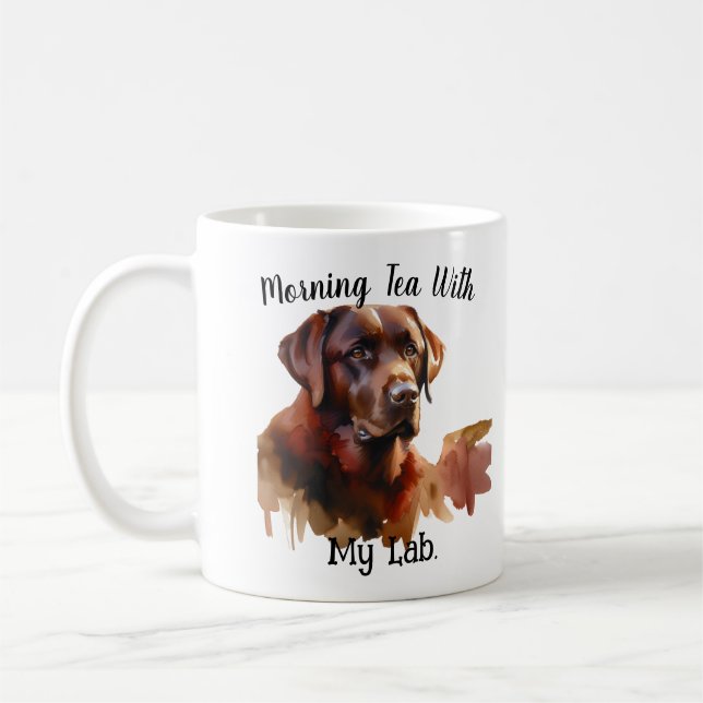 Mug Brune ''Morning Tea with My Labrador '' (Gauche)
