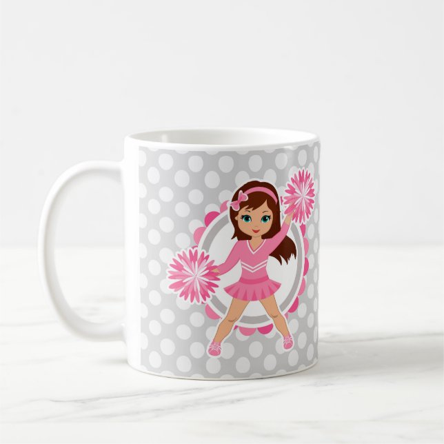 Mug Brunette Pom-pom girl rose - Mignonne Cheval (Gauche)