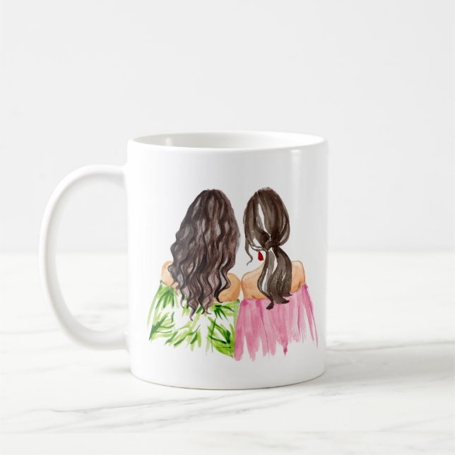 Mug Brunettes pour les amis et les cadeaux (Gauche)