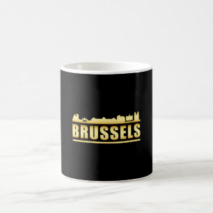 Mug Brussels Belgium City Skyline Cityscape Funny Cade