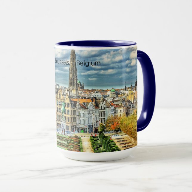 Mug Brussels, Belgium cityscape photo (Devant droit)