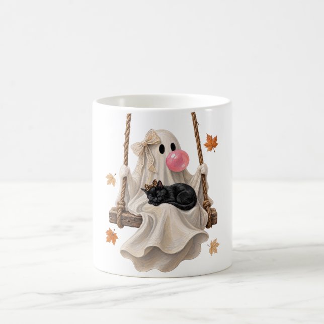 Mug Bubblegum Ghost & Black Cat Swing Halloween  (Centre)