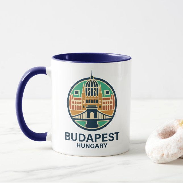 Mug Budapest Hongrie Europe (Avec donut)