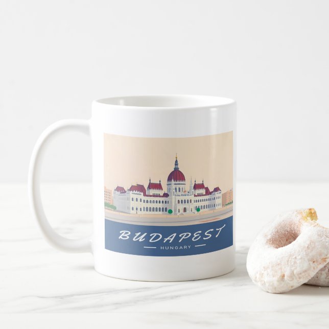 Mug Budapest Hongrie Parlement Voyages (Avec donut)