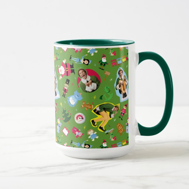 Mug Buddy l'elfe et motifs d'icônes de Noël (Droite)