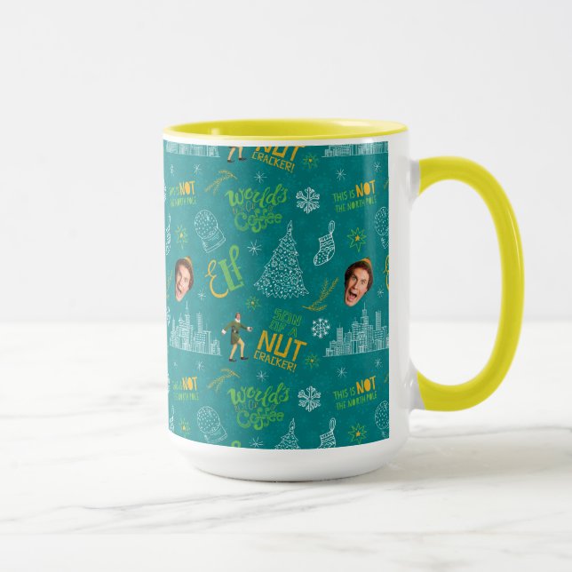 Mug Buddy the Elf Teal Quote Pattern (Droite)