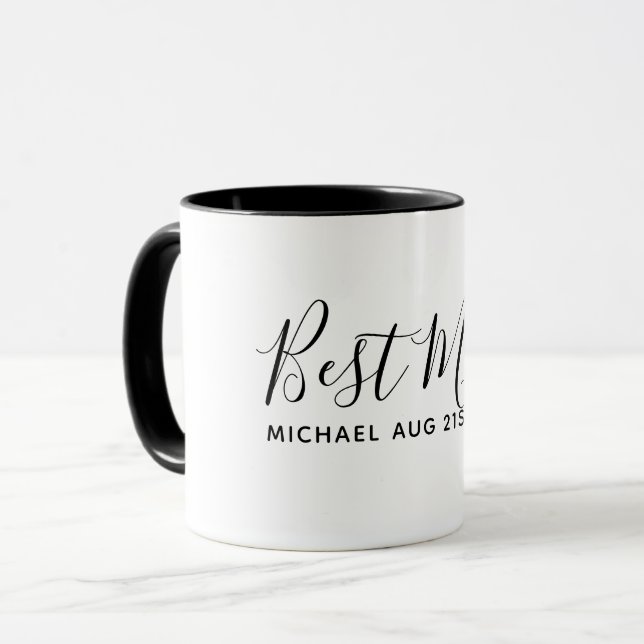 Mug BUDGET Bestman Groomsman DONS Classique Noir (Devant gauche)